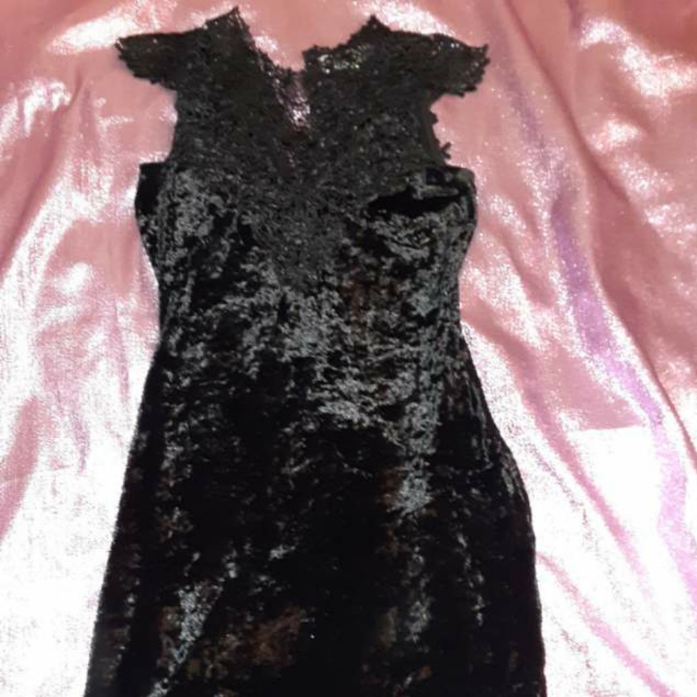 Black velvet dress